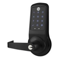 Yale nexTouch Cylindrical Z-Wave Plus v2 Touchscreen Lock, Augusta Lever, Black Suede